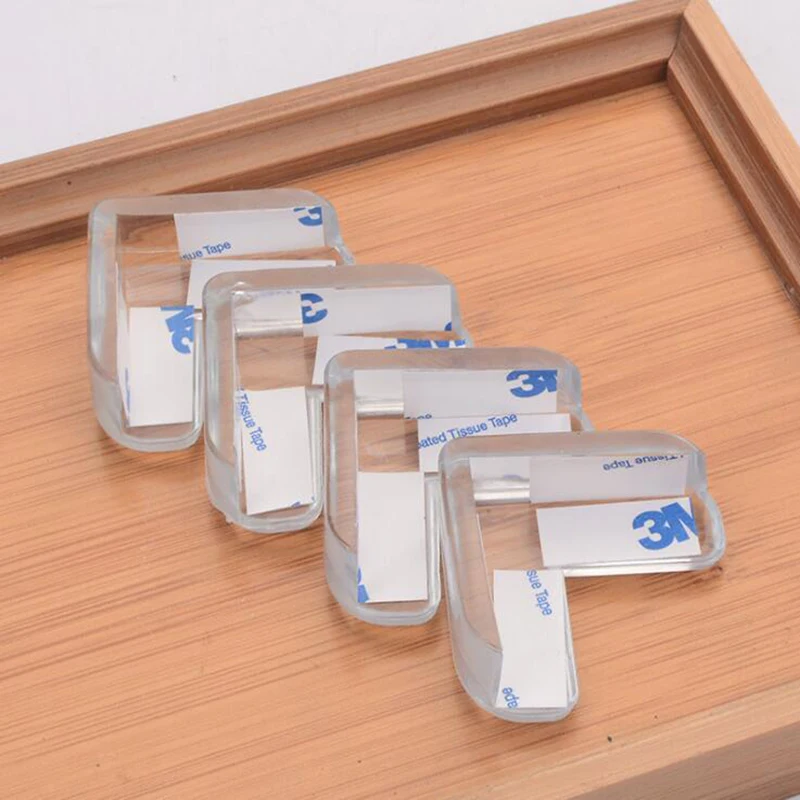 Protector de silicona transparente para ni&ntilde;os y beb&eacute;s, cubierta de protecci&oacute;n de esquinas de mesa, anticolisi&oacute;n, 4 unidades-1