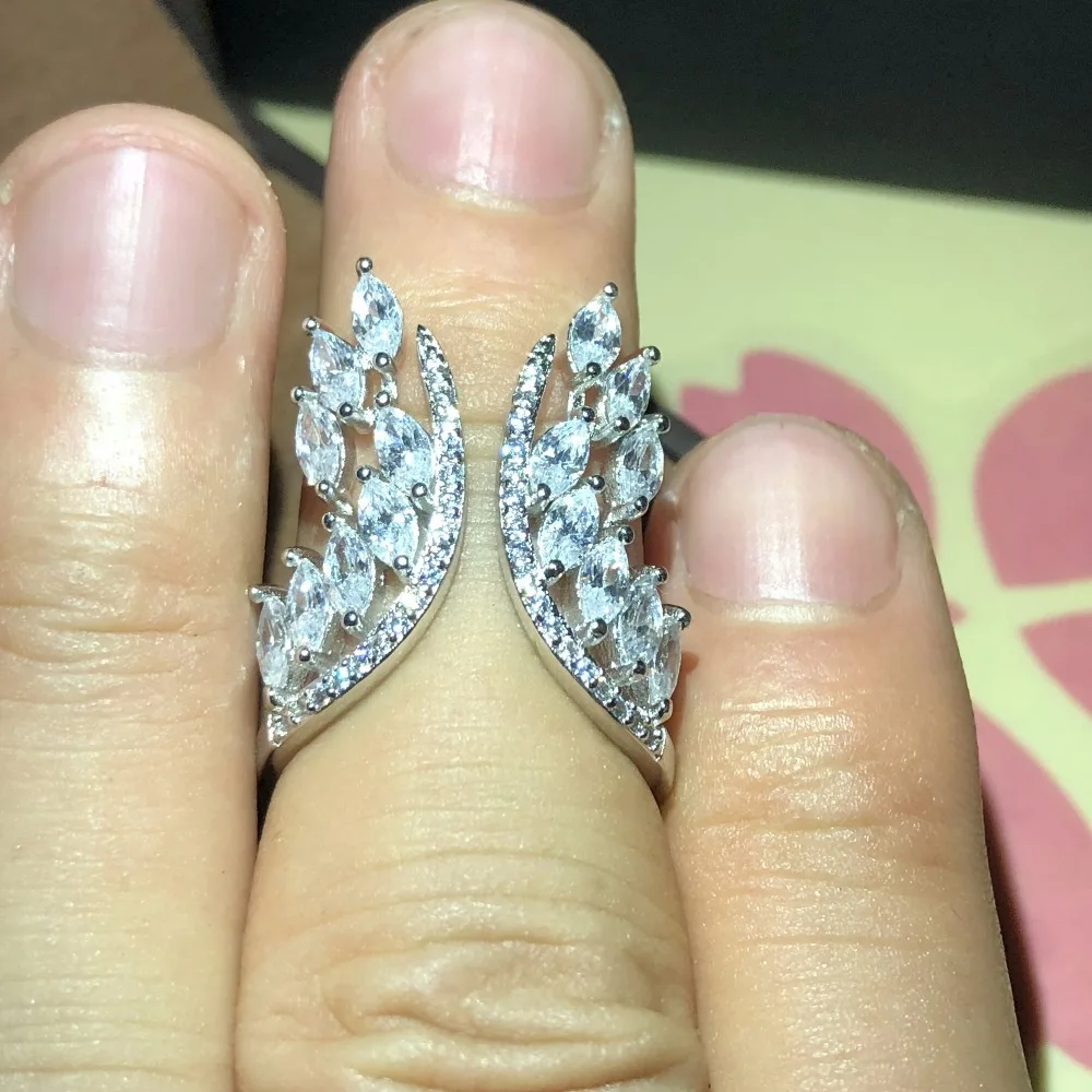 2018 уникальное регулируемое серебряное кольцо в форме крыла для женщин кольца с