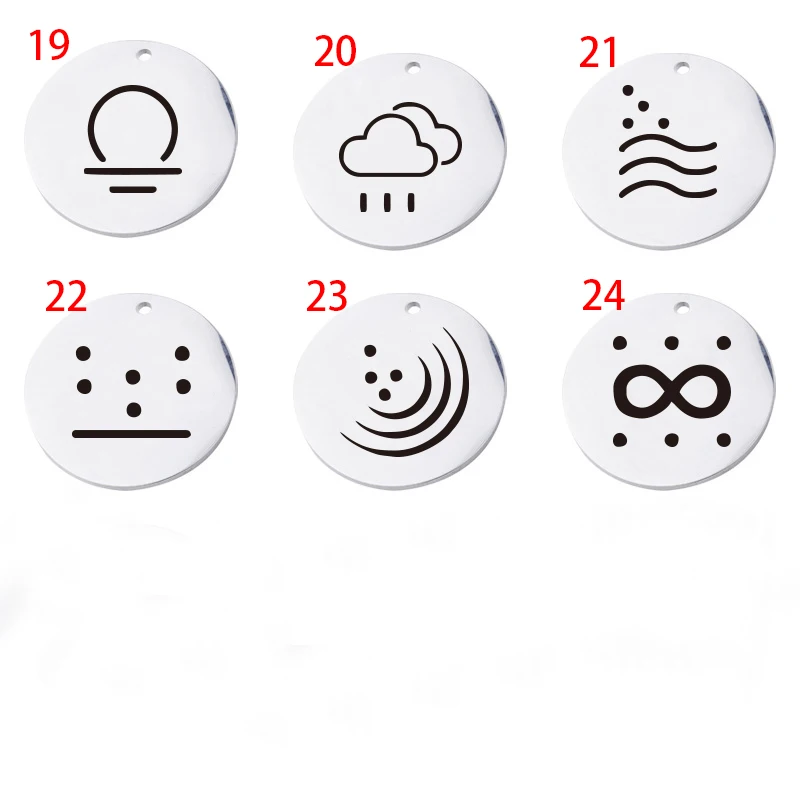 

Fnixtar 20Pcs Round Discs Laser Weather Sun Cloud Charms Mirror Polish Stainless Steel Charms For DIY Making Necklaces Bracelets