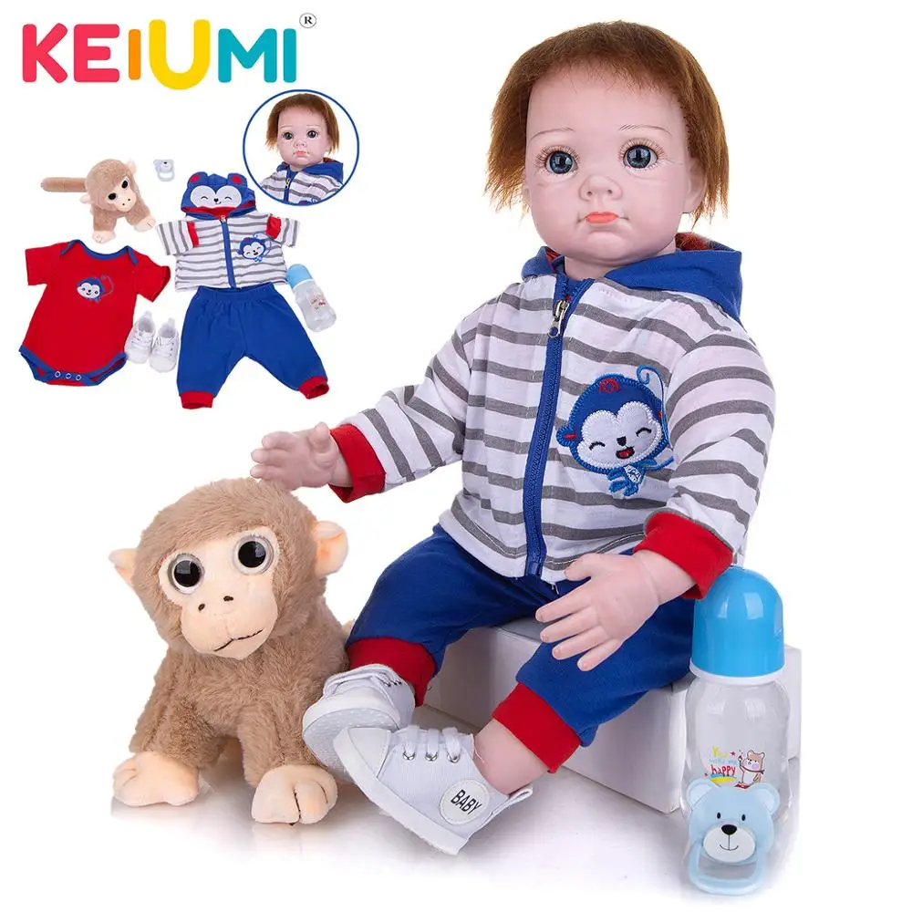 

KEIUMI 22 Inch Lifelike Lovely Handmade Reborn Baby Doll Reborn Cloth Body Babies Girl To Kid's Playmates Birthday Gifts