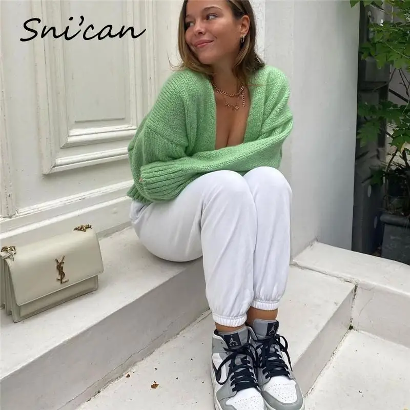 

Za Green Open Stitch Cardigan Femme Fashion Long Sleeve V Neck Cropped Tops 2021 Women Outwear Gilet Femme Manche Longue Veste