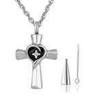 Ожерелье с памятными урнами шкатулка для пепла ожерелье для кремации крест из нержавеющей стали ювелирные изделия открываются для людейдомашних животных Прямая поставка