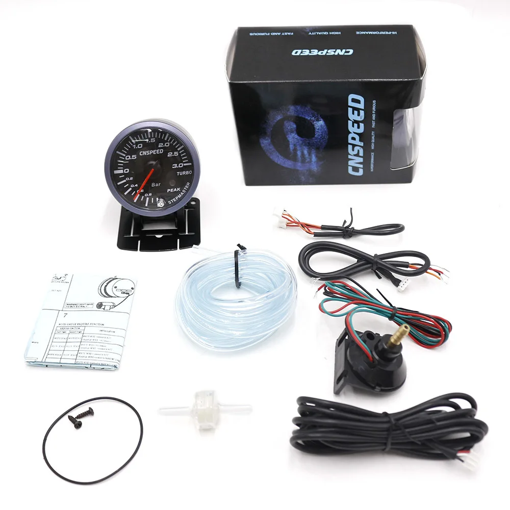 CNSPEED 60 мм Автомобильный турбо Boost Gauge 3 бар с регулируемым контроллером турбо Boost Kit 1-30PSI автомобильный измеритель в салоне