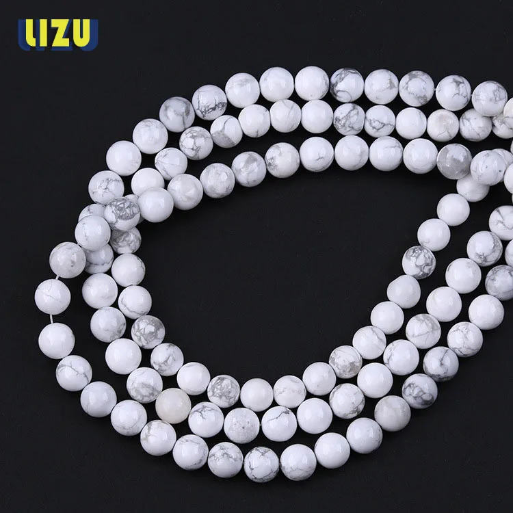 DIY натуральный белый бирюзовый бусины россыпью 6 мм 8 10 Howlite полуфабрикат