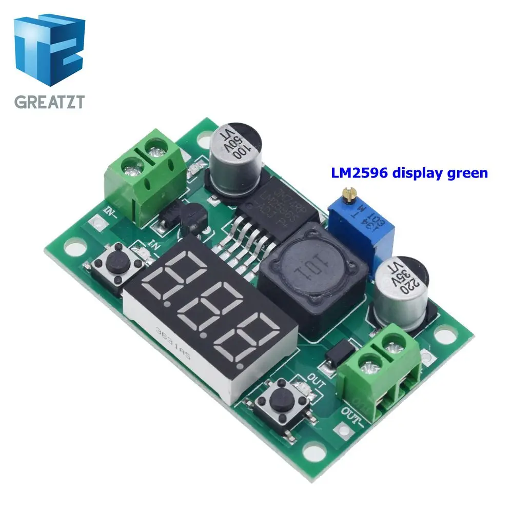 Высокое качество 3A Регулируемый DC-DC LM2596 LM2596S вход 4 V-35 V Выход 1,23 V-30 В постоянного тока dc понижающий Питание Регулятор модуль - Цвет: LM2596 Display Green