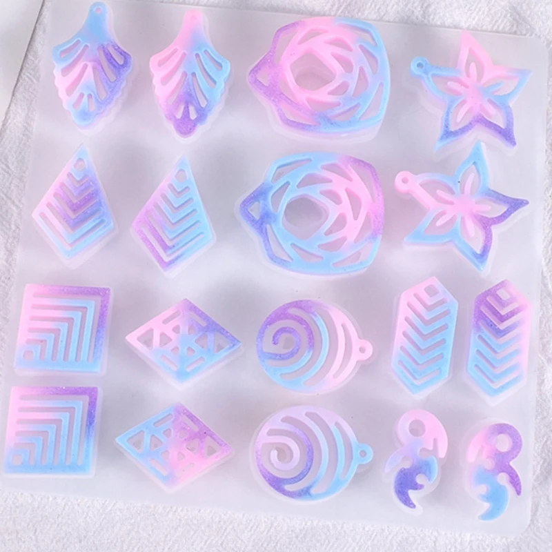 Crystal Epoxy Mold Homemade High Mirror Earrings Pendant Jewelry Silicone | Cake Tools