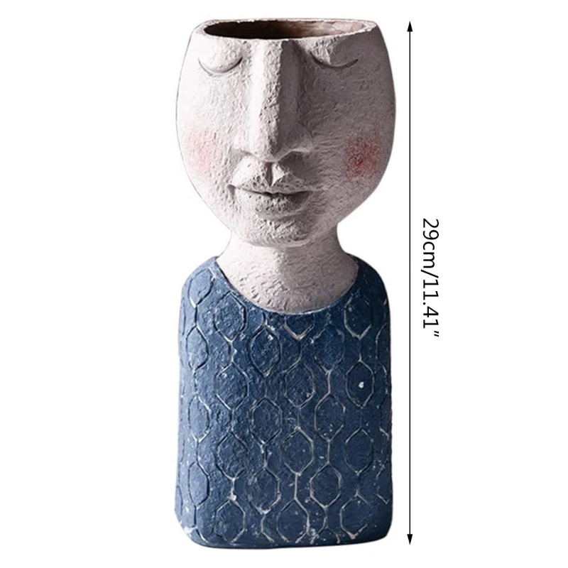 

Art Portrait Flower Pot Vase Sculpture Resin Face Family Flower Pot Handmade Gardening Storage Flower Arrangement Home