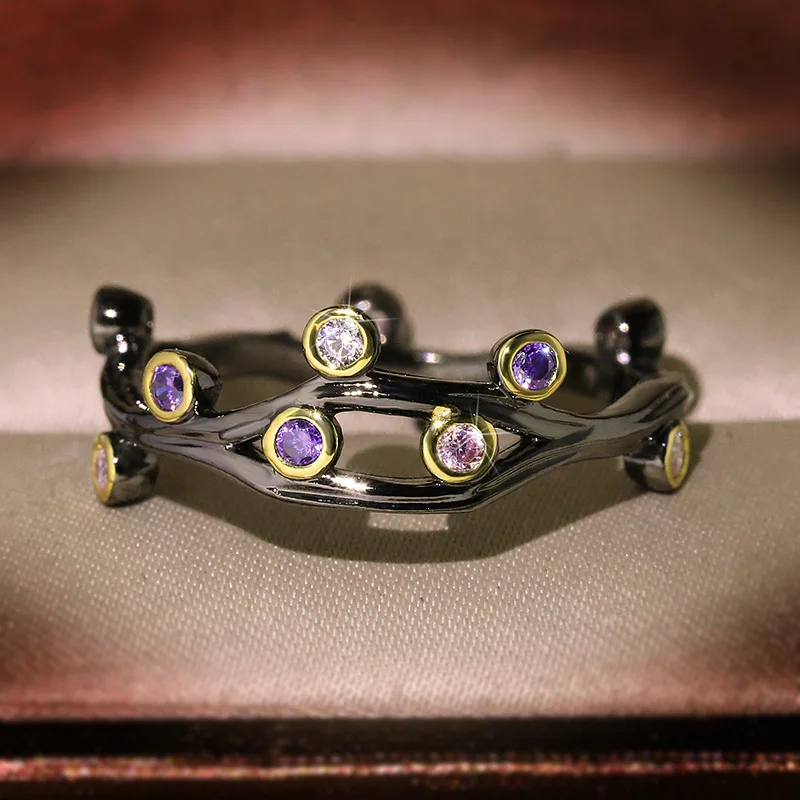 Высококачественное женское кольцо с разноцветным Цирконом | Украшения и