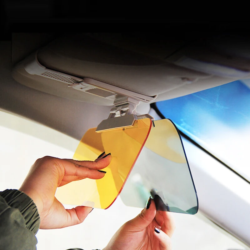

2023 Car Sun Visor HD Anti-UV Day Night 2 in 1 Dazzling Goggle Vision Sun Block Anti-Dazzle Sunshade Rotatable Clear Driving