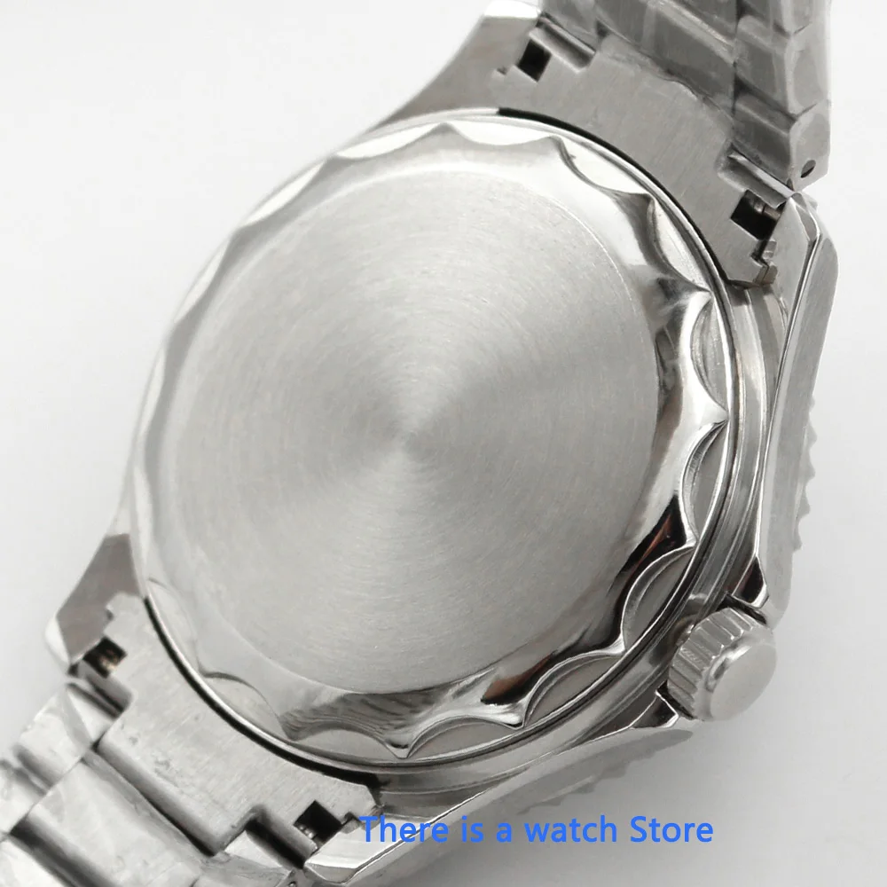 

Bliger 41mm black dial mens autometic watch date window Stainlesss Steel bracelet Sapphire Glass Mechanical GMT watch