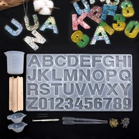 resin jewelry silicone molds alphabet letter resin molds uv epoxy jewelry necklace making tools set