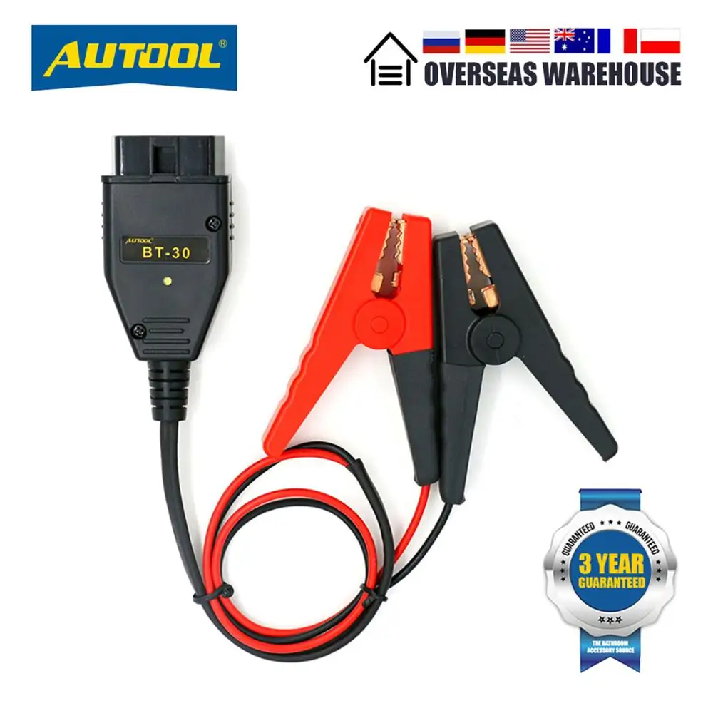 AUTOOL BT-30 Battery OBD2 Connectors Emergency Power Off  Protector ECU Memory Cable BT 30 OBD 2 Car Take the Electricity Cable
