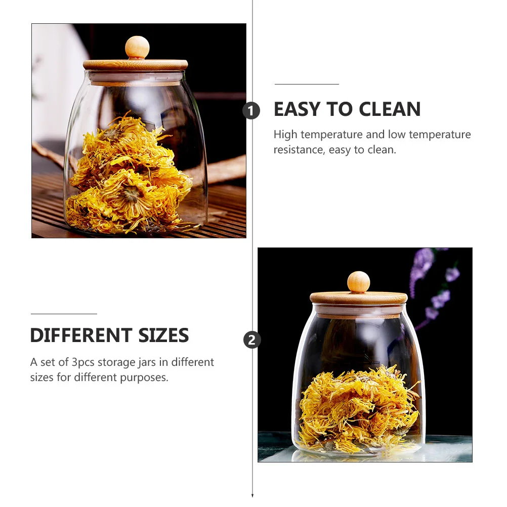 3 шт. стеклянные чайные канистры многофункциональные банки для орехов с