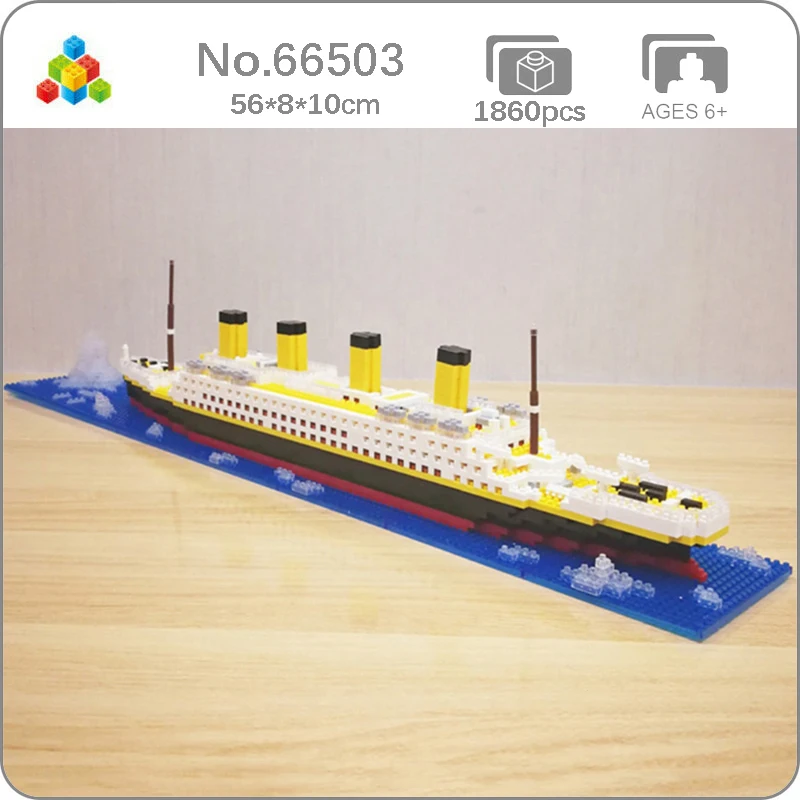 

YZ 66503 Movie Titanic Ship Boat Iceberg North Atlantic Ocean Sea 3D Mini Diamond Blocks Bricks Building Toy for Children no Box