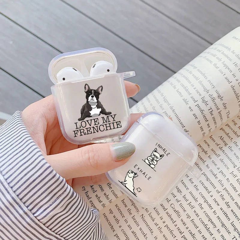 Силиконовый чехол для Apple airpods 1 2 с французским бульдогом | Электроника