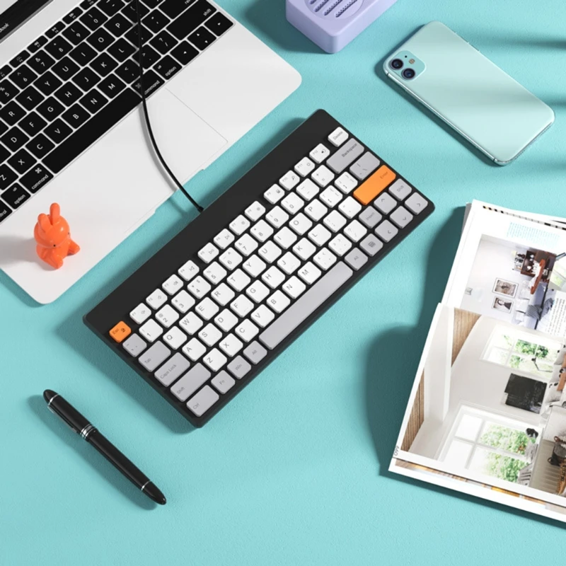 

79 Keys Wired USB Keyboard Quiet Design Ultra Thin Slim Compact Keypad for PC Computer Laptop Windows XP