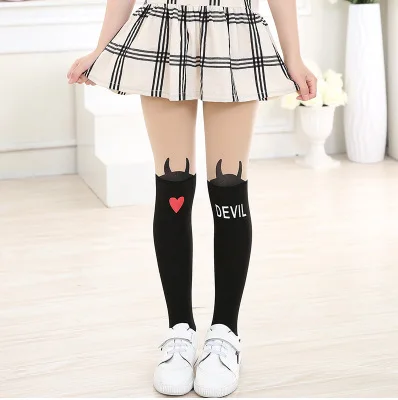 Весенние детские колготки носки для танцев девочек белые хлопковые с имитацией