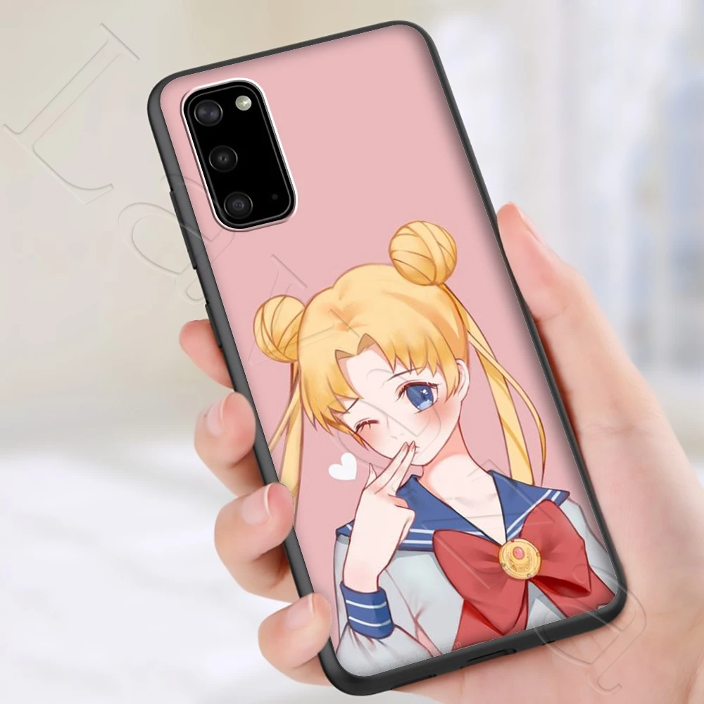 Милый чехол с аниме Сейлор Мун для Samsung Note 10 S6 S7 S8 S9 S10 S10e S20 ultra A71 A51 A81 A91 M10 M20 M30 Lite Edge