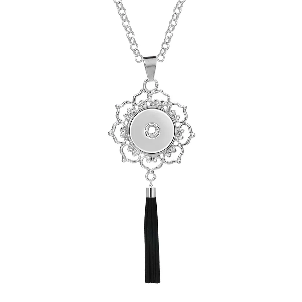 Новое ожерелье для ювелирных изделий металлическая Длинная кисточка 18 мм кнопки