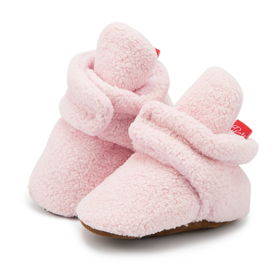 Детская обувь пушистые теплые ботинки носки Осень зима хлопок 4 цвета однотонная