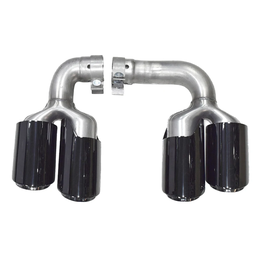 Новые глянцевые черные выхлопные трубы из нержавеющей стали для Porsche Cayenne E Hybrid 9YA