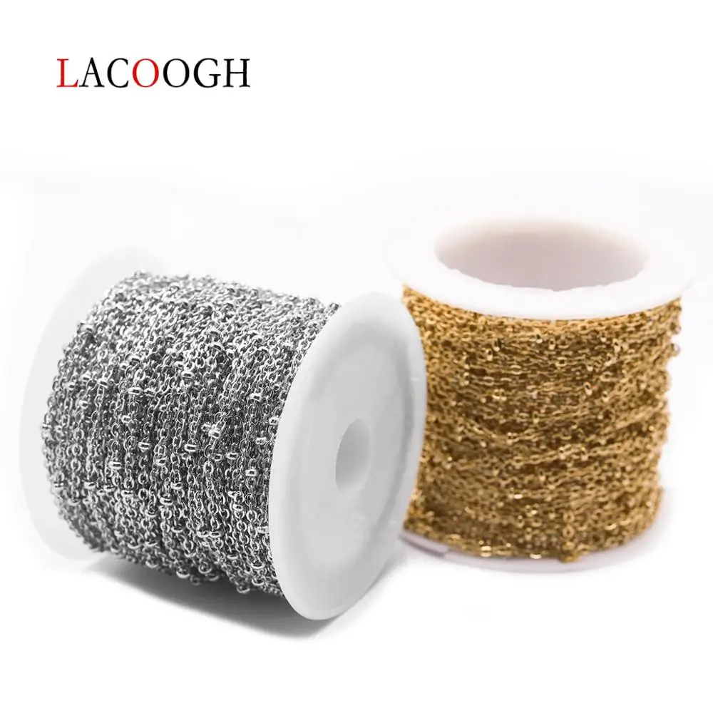 10 ярдов/рулон 1 5/2 мм Нержавеющая сталь шар бусы Rolo цепи цвета: золотистый