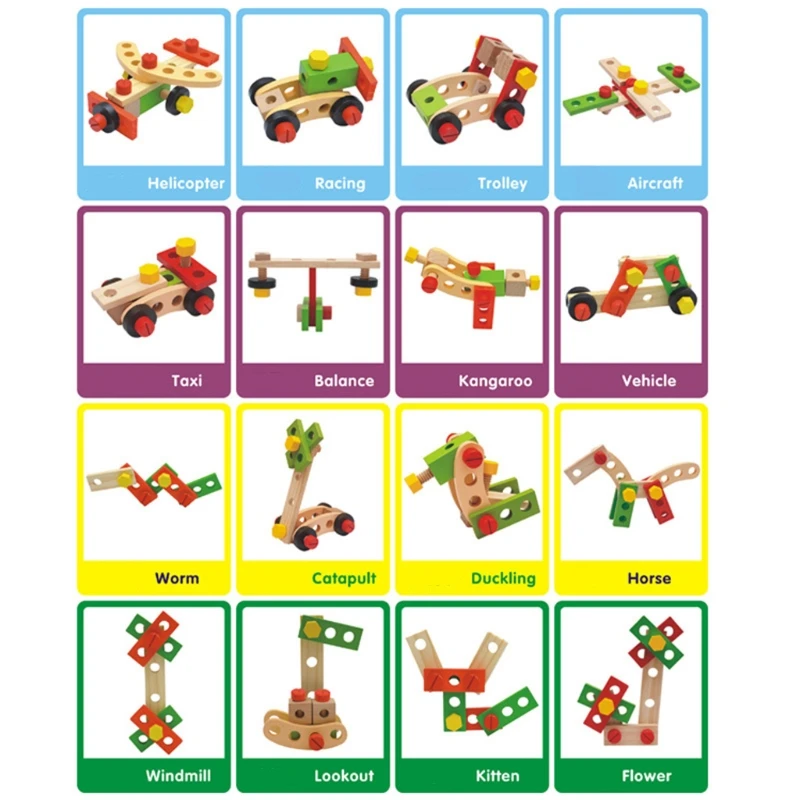 

Wooden Nut Aircraft Model Insert Portable Toolbox Disassembly Combination Puzzle Early Educational Toy