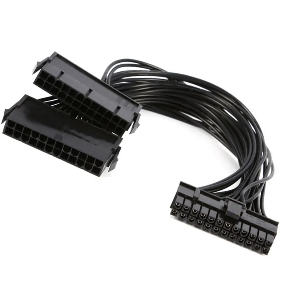30CM Dual PSU Power Supply 24 pin ATX Motherboard Mainboard Adapter Connector Cable |
