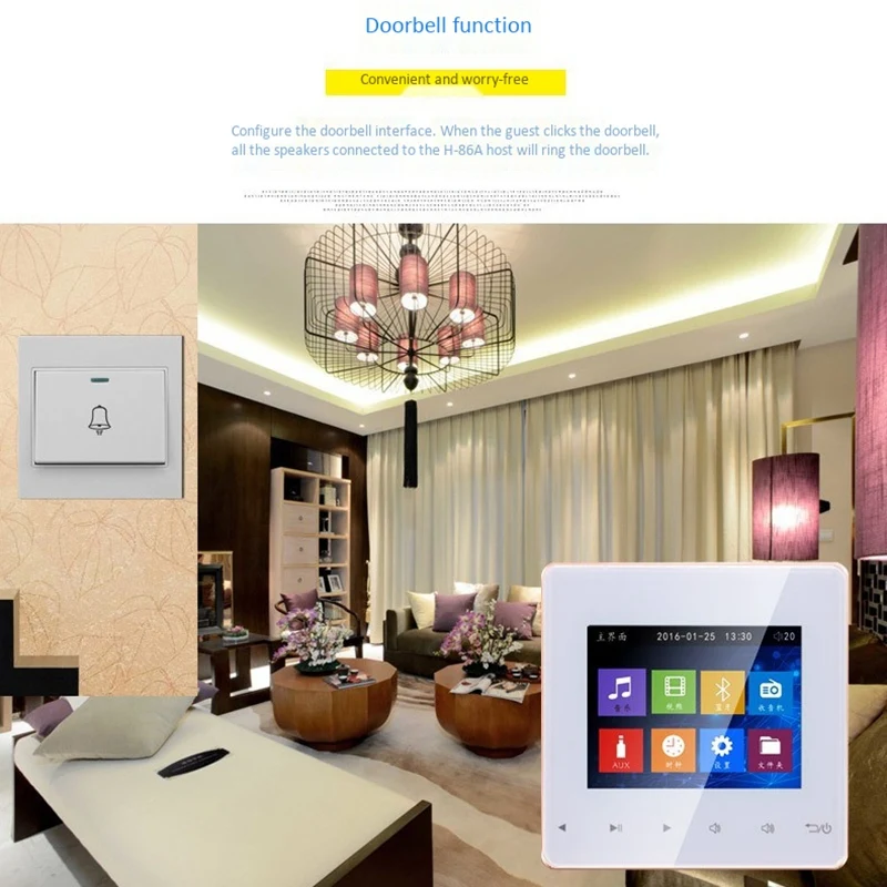 Bluetooth Smart Control Music System Ceiling Speaker Modules Home Audio Digital Stereo Amplifier in Wall for Hotel | Электроника