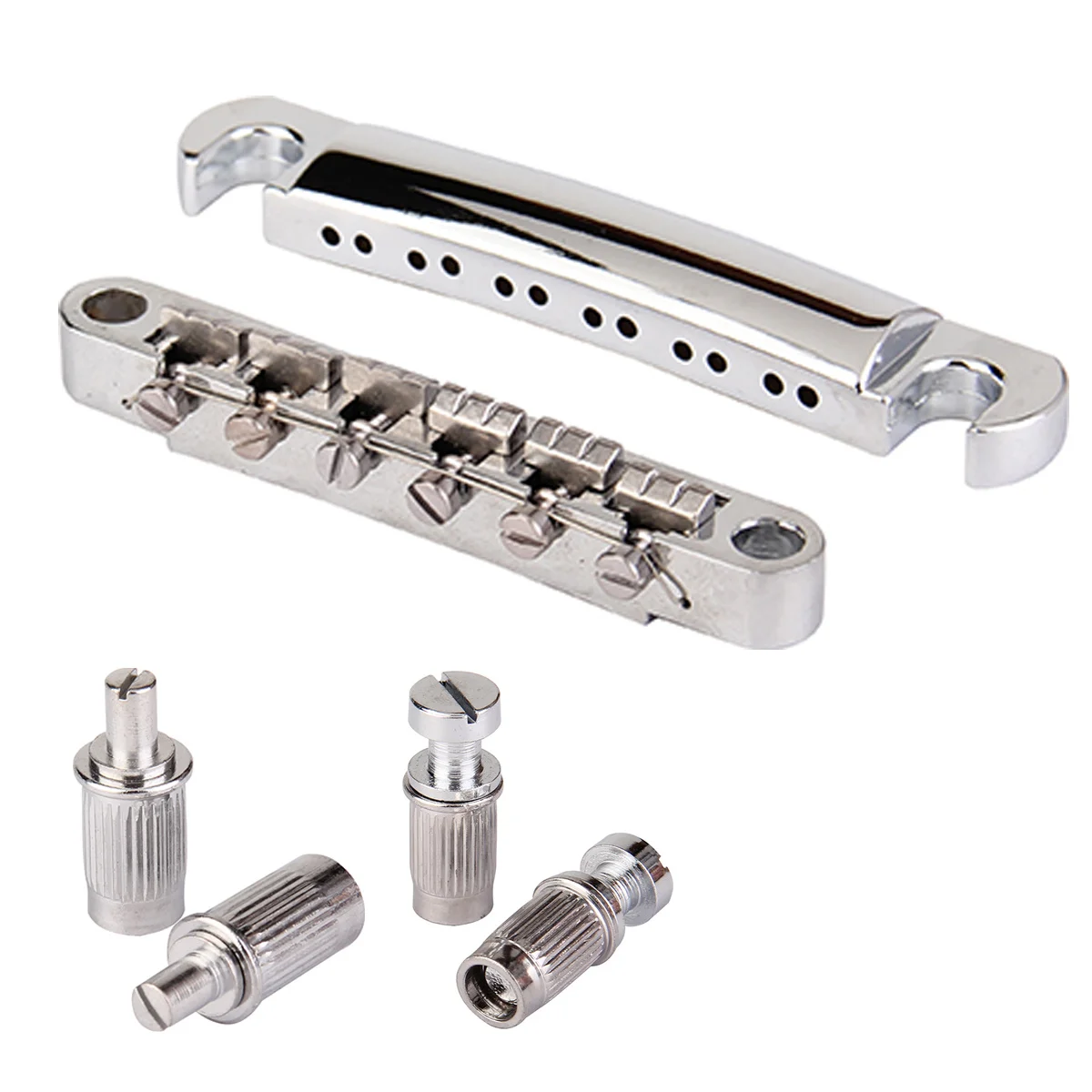 Musiclily 12 струнная гитара ABR-1 Стиль Tune-o-Matic мост и хвостовая часть Набор для Les Paul Стиль гитары, хром