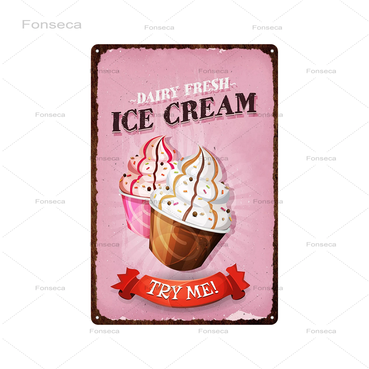 Десертный металлический знак Icecream винтажный жестяной постер металлическая
