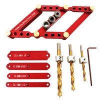 alloy square pocket hole jig woodworking 6810mm drilling locator wood dowelling self centering drill guide kit hole