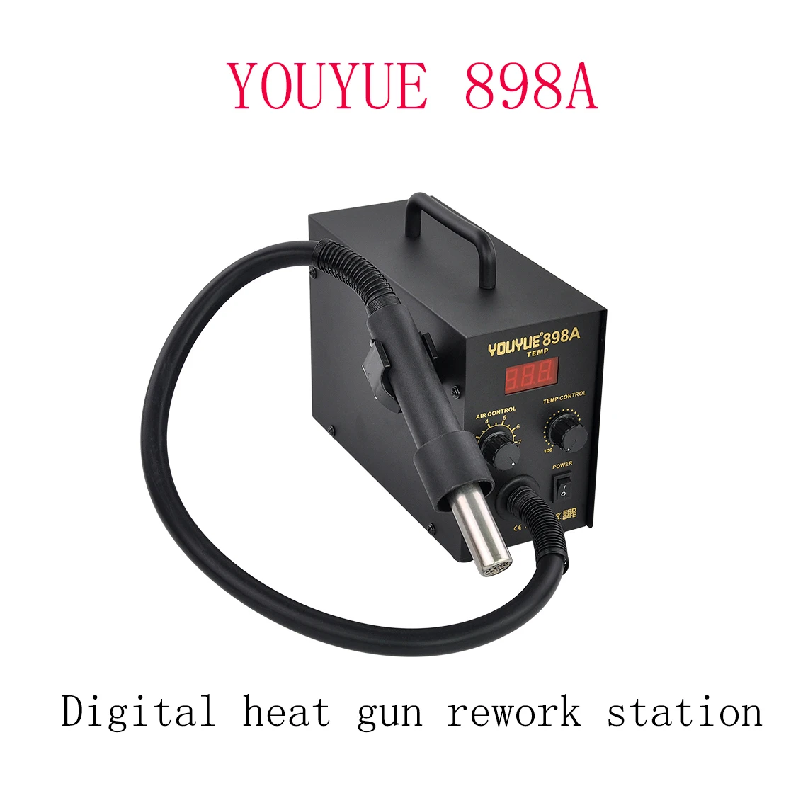 YOUYUE 898A Free-Lead Smart Soldering Station Air Pump Soldering Station with Digital Display for Mobile Phone Repair 220V 110V