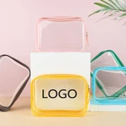 3 шт., Пользовательский логотип прозрачная косметическая сумка из ПВХ, пластиковая сумка на молнии, Подарочная сумка, подходит для всех видов