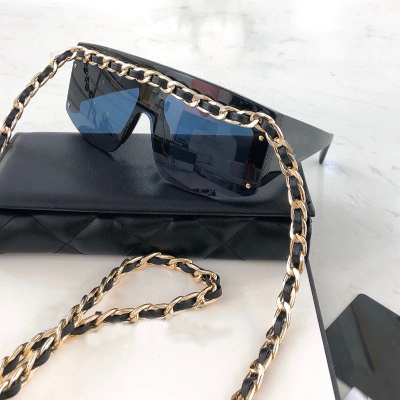

New gray one-piece lens rectangular half-frame black frame 0027 women's sunglasses fashion men's high-quality glasses