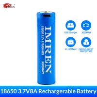 imren 3 7v 18650 rechargeable lithium iion battery 3000mah with usb port protection circuit charging cable great for flashlight