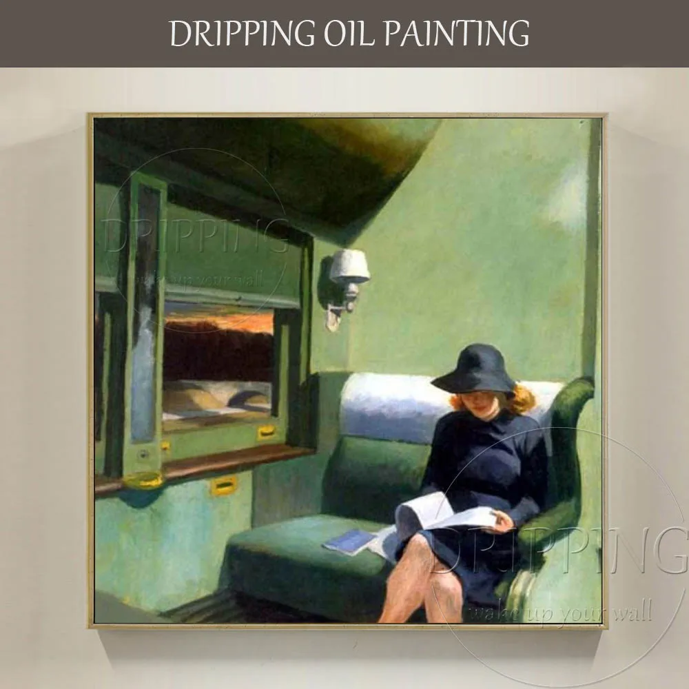 Artist Hand-painted High Quality Impressionist Compartment Car Oil Painting on Canvas Reproduce Famous Compartment Car Painting