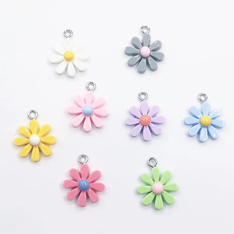 10 шт. милые Подвески из смолы в виде маленькой маргаритки подвески подсолнуха для