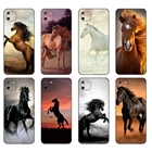 Черный чехол ТПУ Тонкий Высококачественный защитный чехол для OPPO Realme C11 C20 C21 задняя крышка бампера бегущая лошадь животные