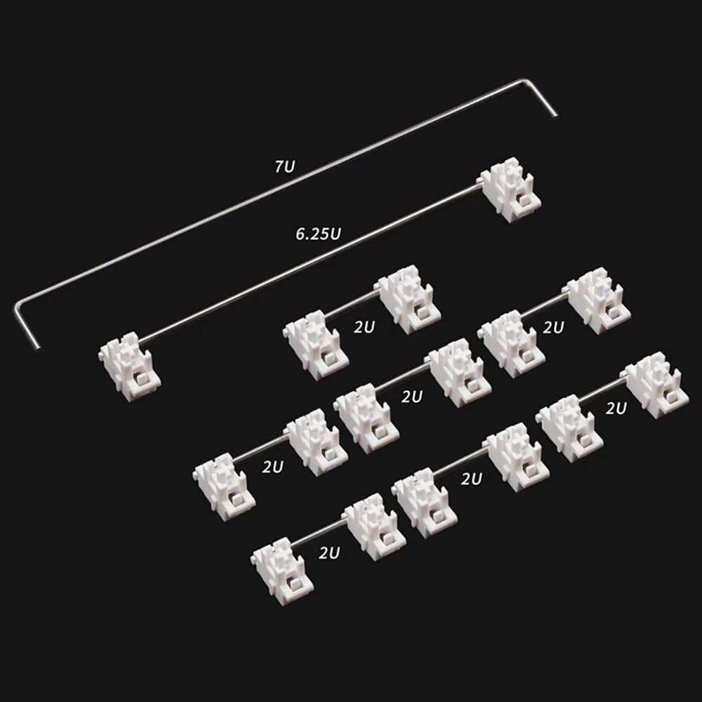 

White Steel Plate Stabilizer Satellite Axis Keyboard Modification Accessories Customized DIY Keyboard Stabilizer