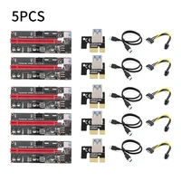 5pcslot pci e riser board usb 3 0 pci e riser ver 009s express 16x extender riser adapter card sata 15 to 6 pin power cable