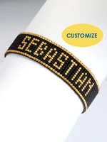 flaneurplanet customize name miyuki bracelet gold miyuki monogram black seed bead bracelet adjustable length