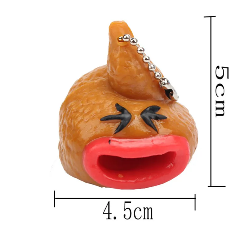

1pc Funny Creative Keychains Prank Poop Toy Out Tongues Novelty Little Tricky Antistress Toy for Baby Kids or Children