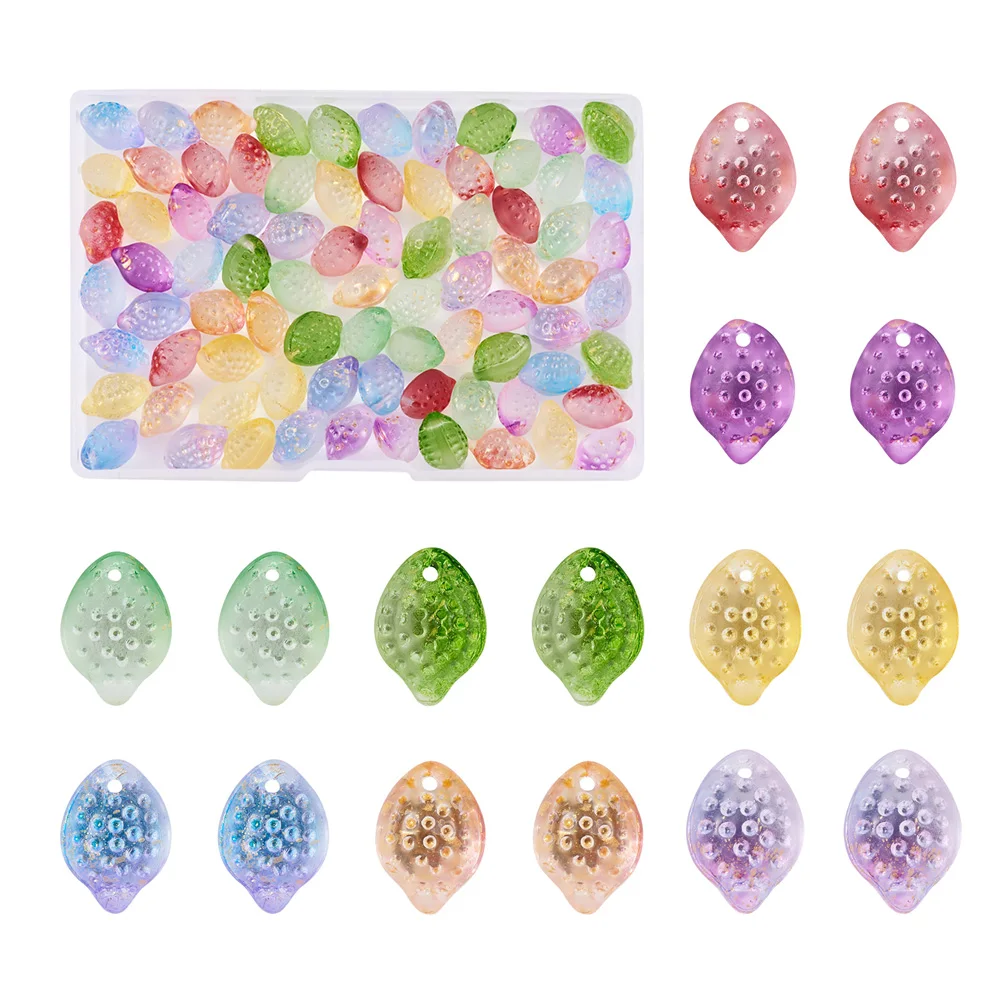 

80Pcs 8 Colors Handmade Lampwork Charms Fruit Lemon Glass Beads For Bracelet Earrings Jewelry Making DIY Accessories 14x10x9mm