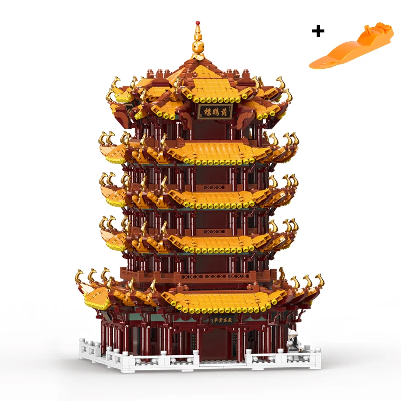 

XingBao 01024 New Chinese Street Genuine Creative Series The Yellow Crane Tower High Model Difficulty Building Blocks Bricks Toy