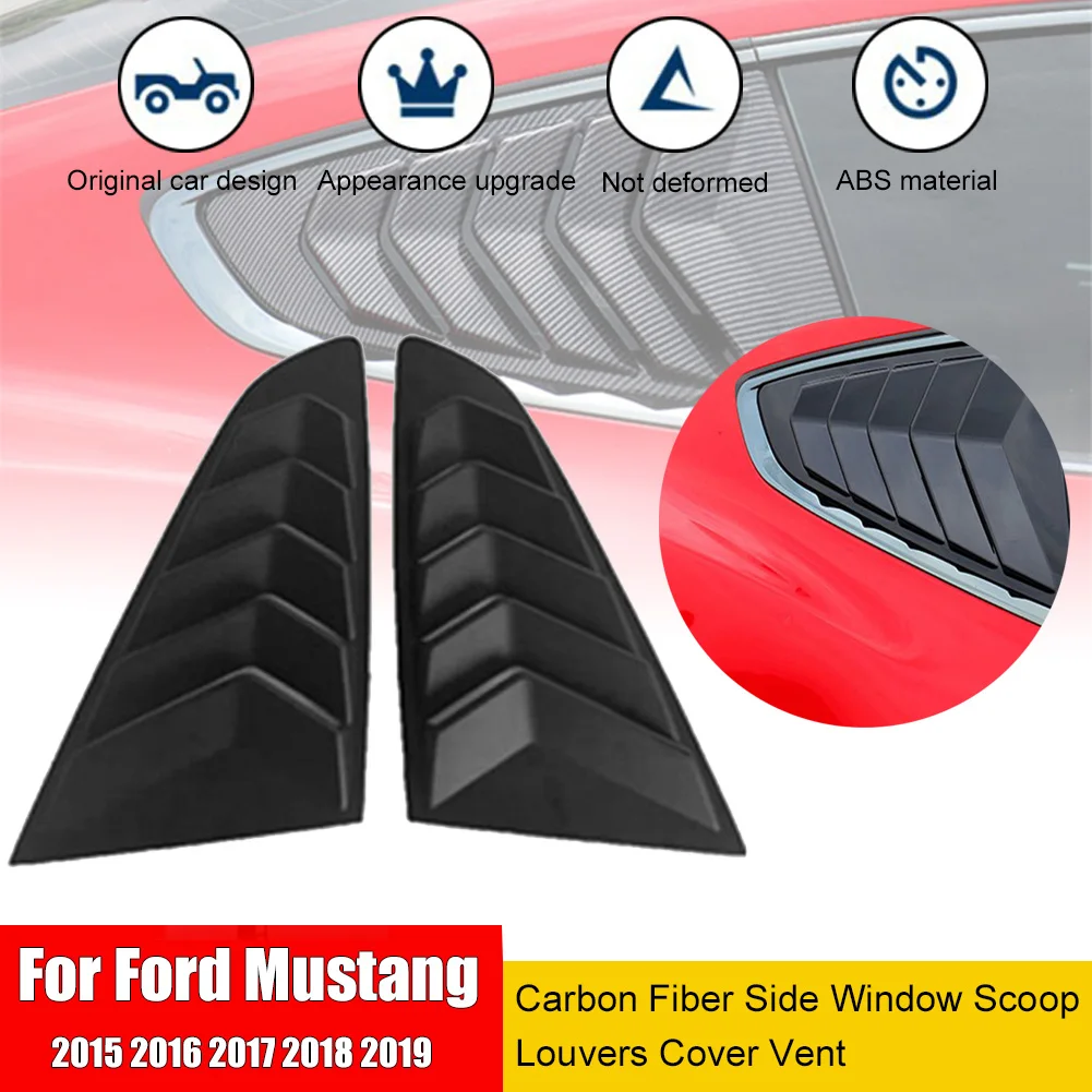 2 шт. боковое окно из углеродного волокна жалюзи для Ford Mustang 2015 2016 2017 2018 2019|Панели и