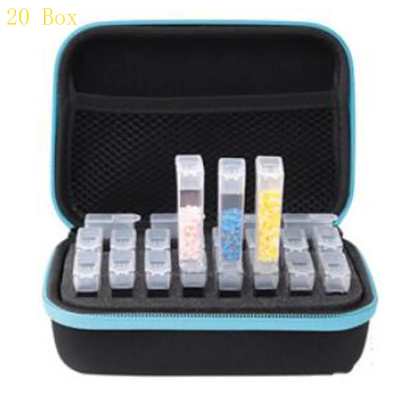 

7 Цвета 20/40/80 коробка Алмазная вышивка крестиком на рисунке, аксессуары инструментальный ящик контейнер для хранения диаманта сумка чехол в...