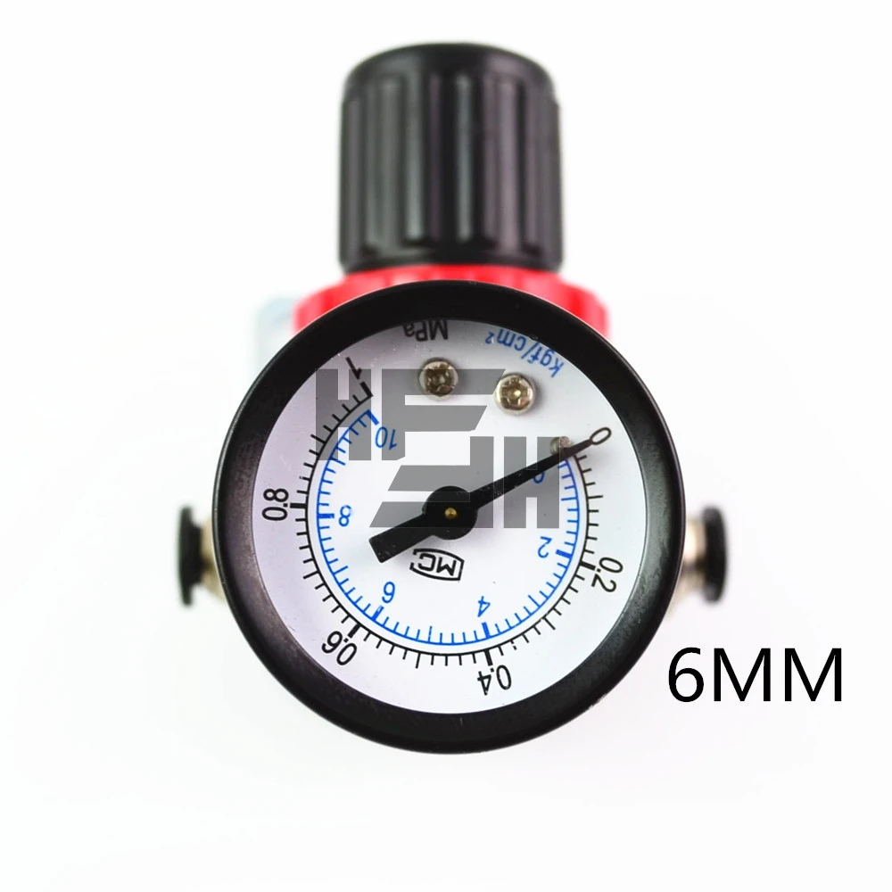 black 6MM AR2000 пневматический мини воздушный регулятор сброса давления для управления компрессором, блок для обработки клапана, штуцер для ПК, комбинация - Цвет: black 6MM