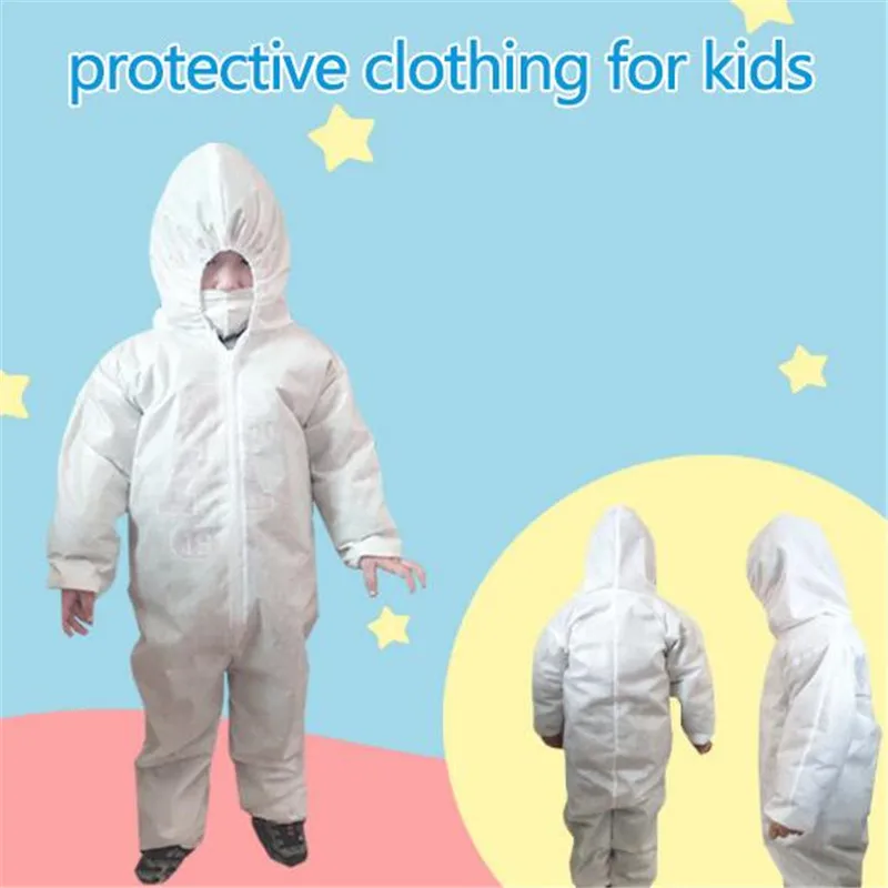 Одноразовый защитный комбинезон с капюшоном для детей одноразовая рабочая