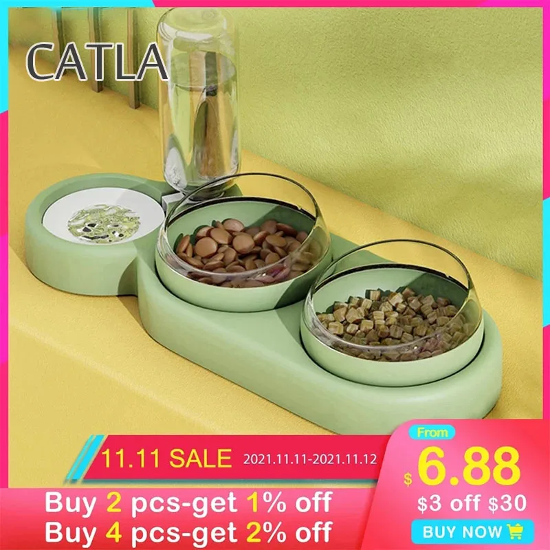 

Catla Автоматическая Емкость для хранения воды для кошек миска для еды для собак и кошек контейнер для еды с водой кормушка для домашних живот...